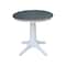International Concepts Round 30 in Rd Top Ped Table, Dining Ht, White/Heather Gray, 30 W, 30 L, 29.9 in H, Wood K05-30RT-27B - alternate 1